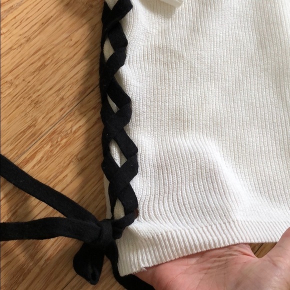 Chico’s 2 Cream colored sweater has ties on side - Picture 5 of 5